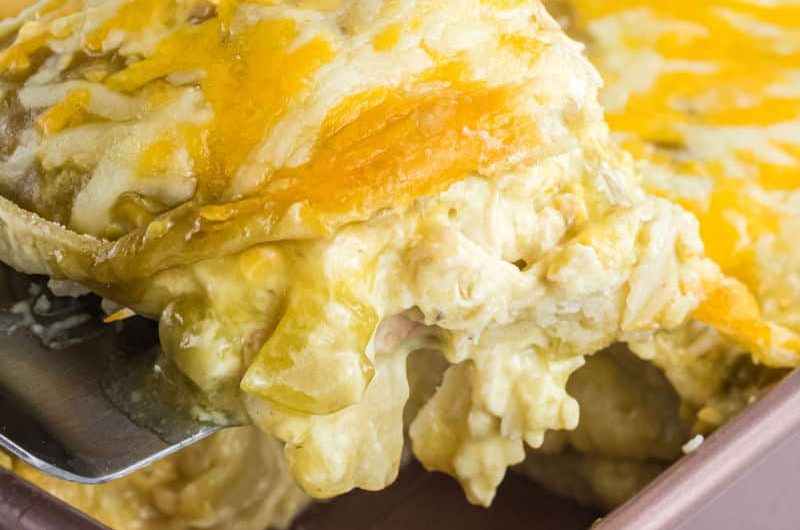 Green Chile Chicken Enchilada Casserole