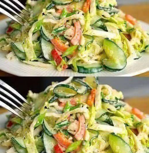 Fresh Creamy Cucumber Crunch Salad