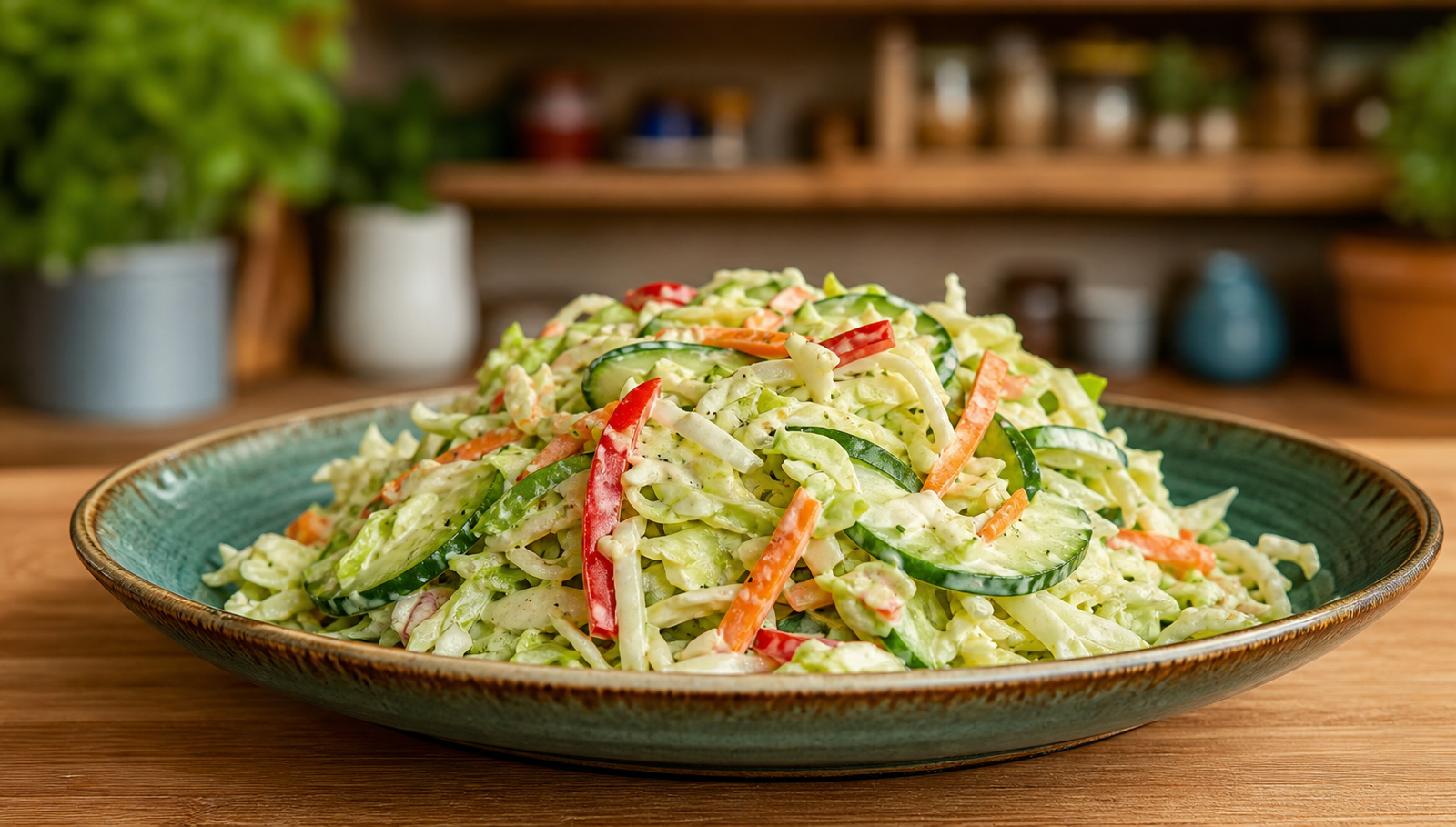 Fresh Creamy Cucumber Crunch Salad