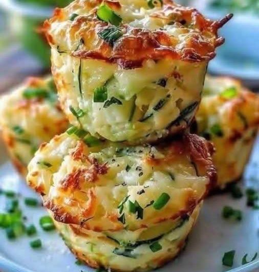 Crispy Parmesan Zucchini Potato Muffins