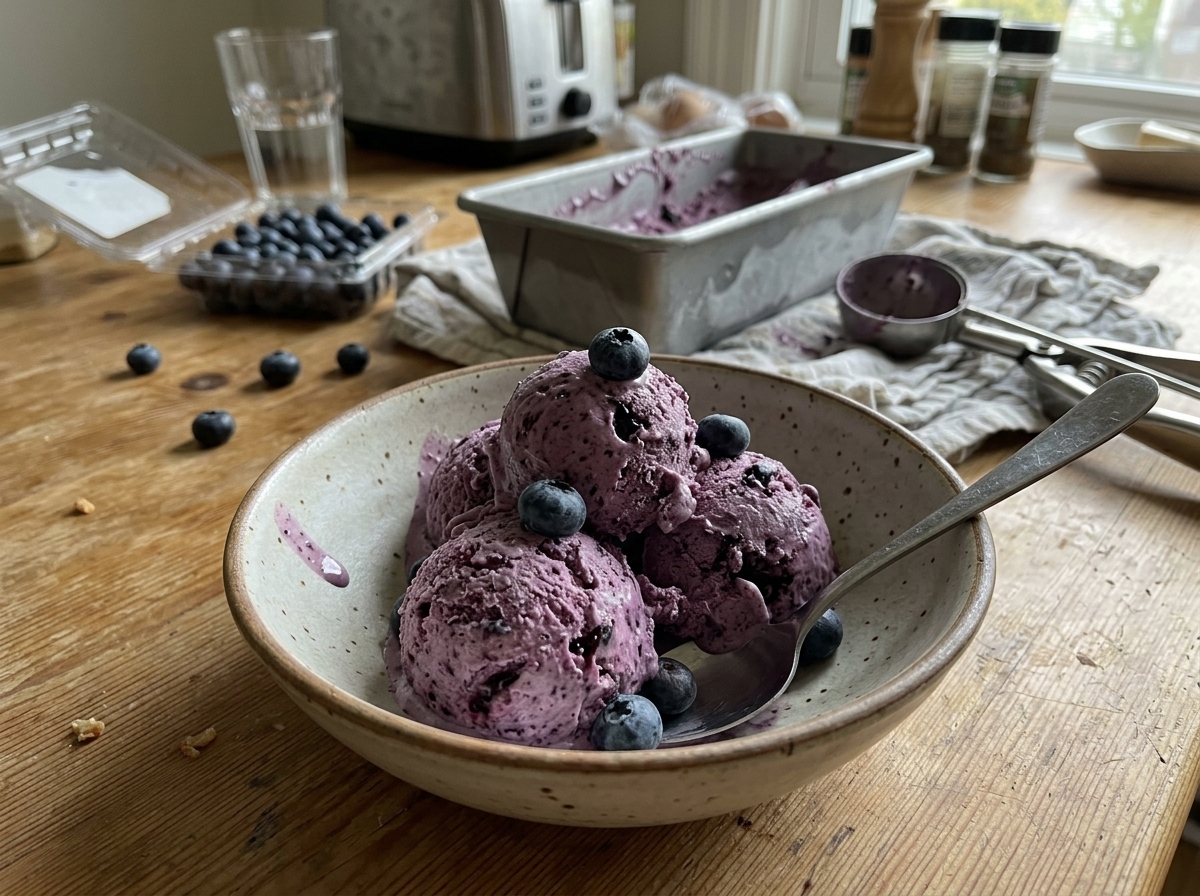 Blueberry Ice Cream Dessert 