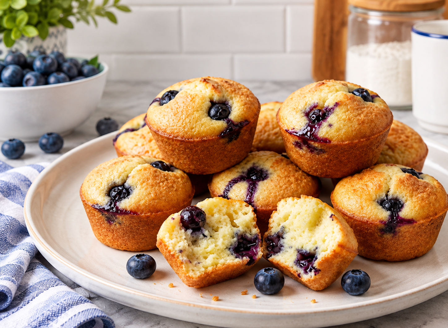 Protein-Packed Blueberry Cottage Cheese Pancake Bites