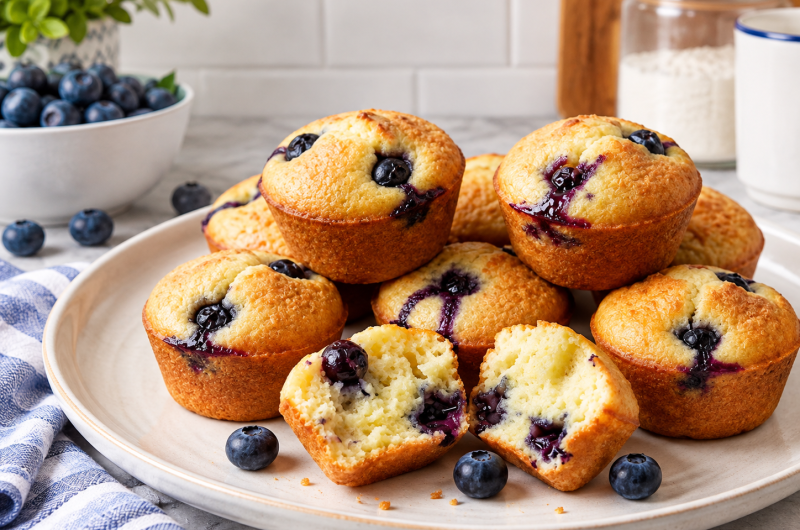 Protein-Packed Blueberry Cottage Cheese Pancake Bites