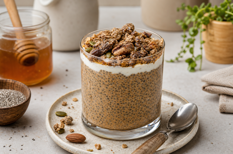 High Protein Pumpkin Pie Chia Seed Pudding