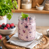 High Protein Overnight Oats with Berries